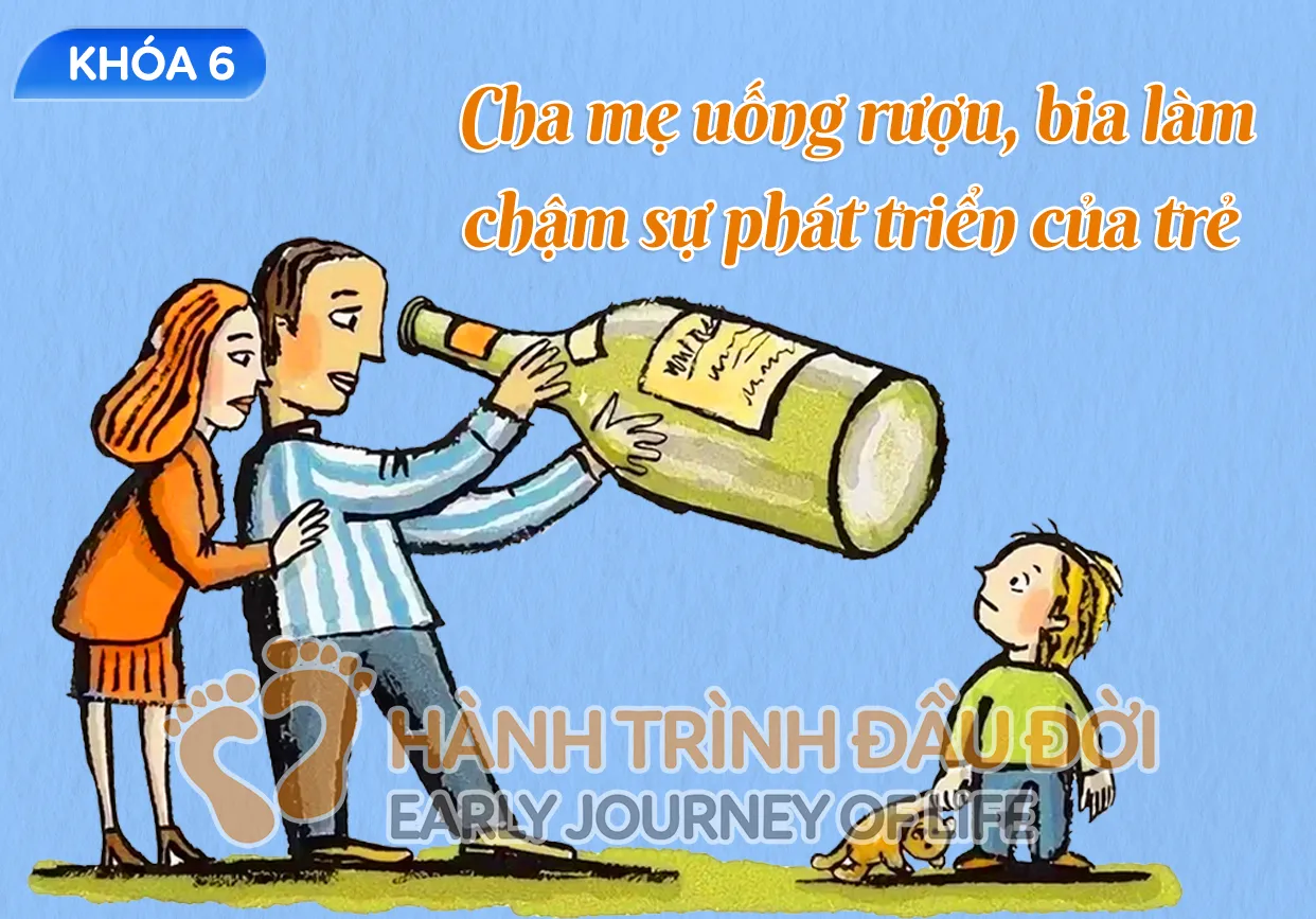 Cha mẹ uống rượu bia làm chậm sự phát triển của trẻ